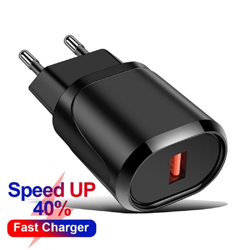 

Travel USB Charger EU Plug USB Charger Portable QC 3.0 Wall Mobile Charger Silicone Charger Adapter for iPhone Samsung Huawei