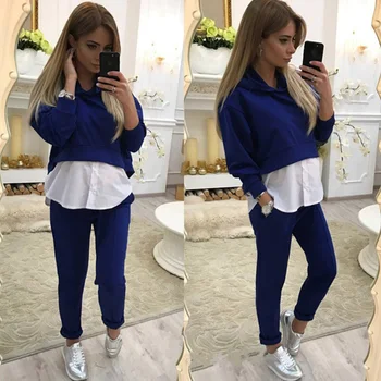 

Fashion Spring Autumn Women Casual Suits Set Sportswear Long Sleeve Hooded Women Suit