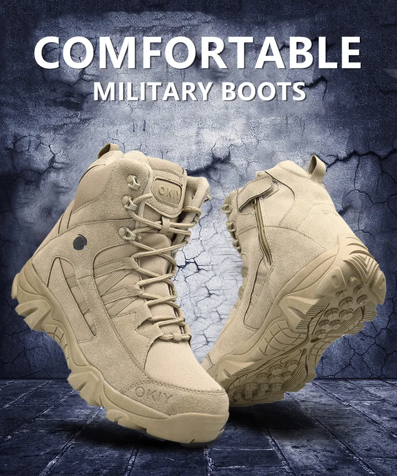 Outdoor Hiking Ankle Boots Desert Tactical Combat Boots Men-