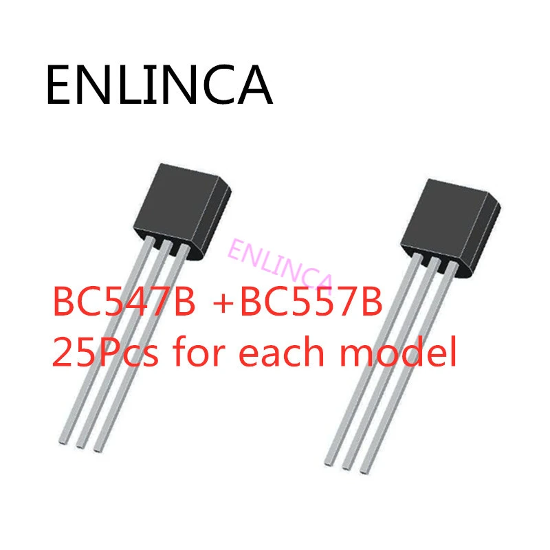 TO-92 Bipolar Junction Transistor Assortment 50pcs BC547B BC557B NPN New Original 25pcs BC547B + 25pcs BC557B BJT PNP TO-92 Bipolar Junction Transistor Assortment 50pcs BC547B BC557B NPN New Original 25pcs BC547B + 25pcs BC557B BJT PNP