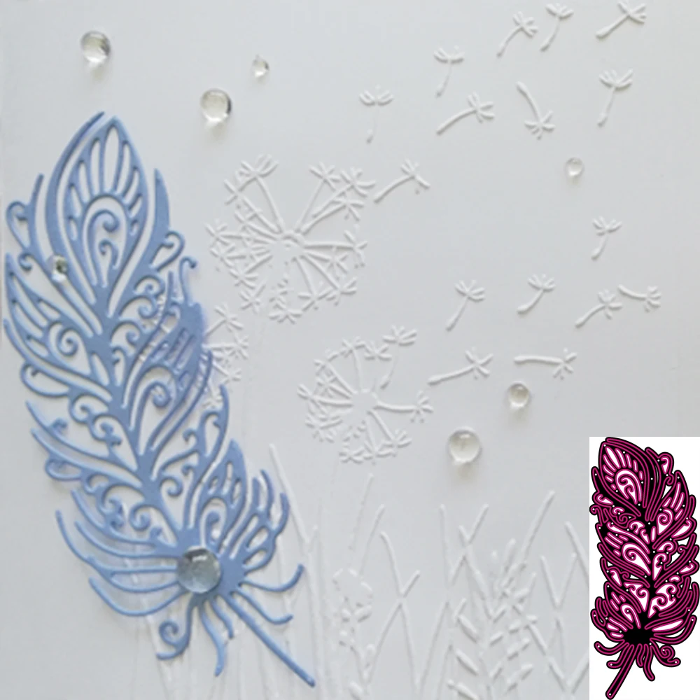 

New DIY Feather Metal cutting Die scrapbook Flower album Die template Technology for embossing process Die and Mould