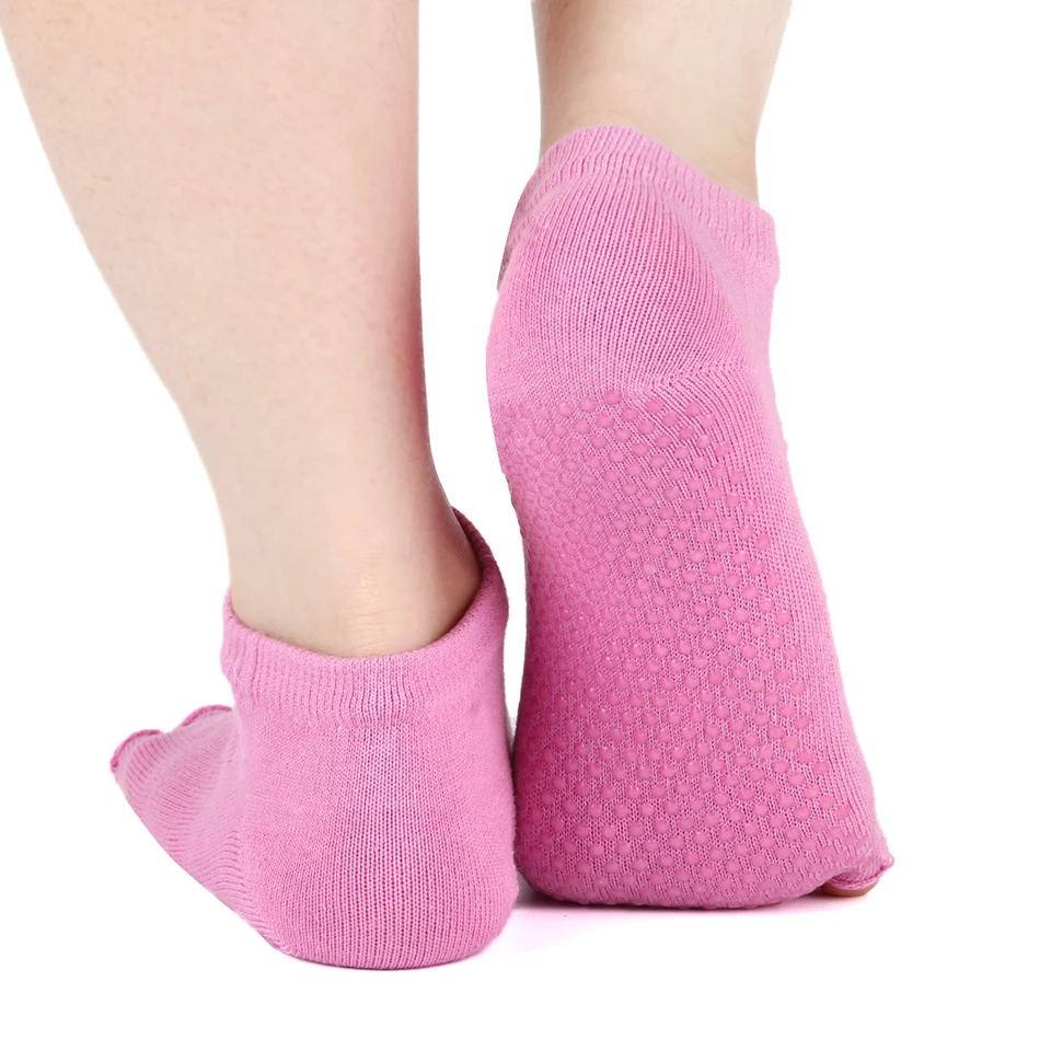 Женские носки для йоги с половинным носком, Нескользящие, с открытым носком, Пилатес, фиксация лодыжки, для фитнеса, прочные, открытые, с пятью пальцами, хлопковые носки для йоги, для спортзала