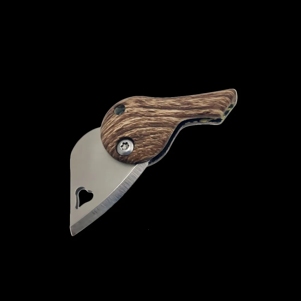 Wood grain Swayboo любовь форма лезвия мини подвесной нож 440C нержавеющая сталь+ abs ручка Складной Карманный Брелок нож, инструмент для повседневного использования - Цвет: Wood grain