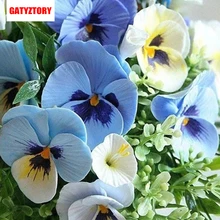 GATYZTORY 5D алмазная живопись Полная площадь DIY домашний декор мозаика Стразы Картина на холсте с логотипом на заказ настенные картины синие цветы