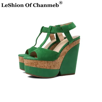 

New Sheep Suede Shoes Women's Chunky Heels Gothic Shoes Woman Ladies Summer Sandals 2020 T-strap Gothic Sandals sandalias mujer