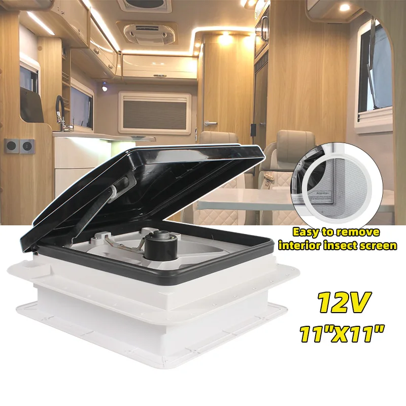 TYTXRV 11'' CE Manual control Caravan accessories roof Motorhomes vents 12V fan without LED camper window Recreational Vehicle