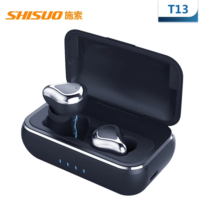 

SHISUO TWS Bluetooth 5.0 Earphone in-Ear Headphones Wireless Earbuds IPX7 Sweatproof Mini Headset 8D Stereo Sound Sport Earpiece