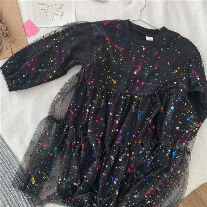 2019 Autumn Winter Korean Girl Dress Thicken Fleece Princess Kids Sequinned Clothings | Детская одежда и обувь