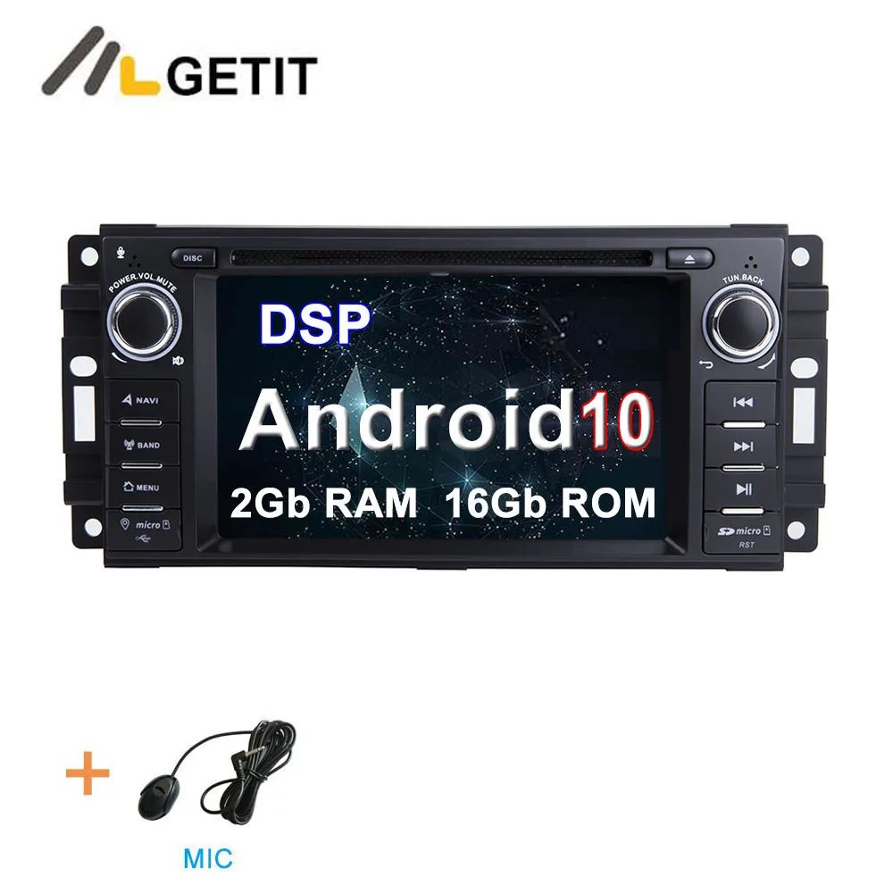 DSP Android 10 Автомобильный DVD Радио стерео плеер gps для JEEP Wrangler Компас Патриот Grand Cherokee Commander Dodge - Цвет: CARPLAY MIC