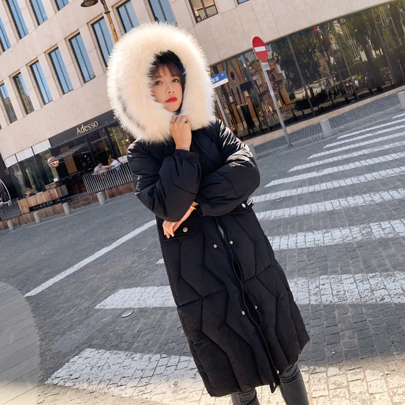 

Photo Shoot Cotton Coat Women's Mid-length Korean-style Slim Fit Cotton-padded Jacket 2019 Winter Thick over-the-Knee down Feath