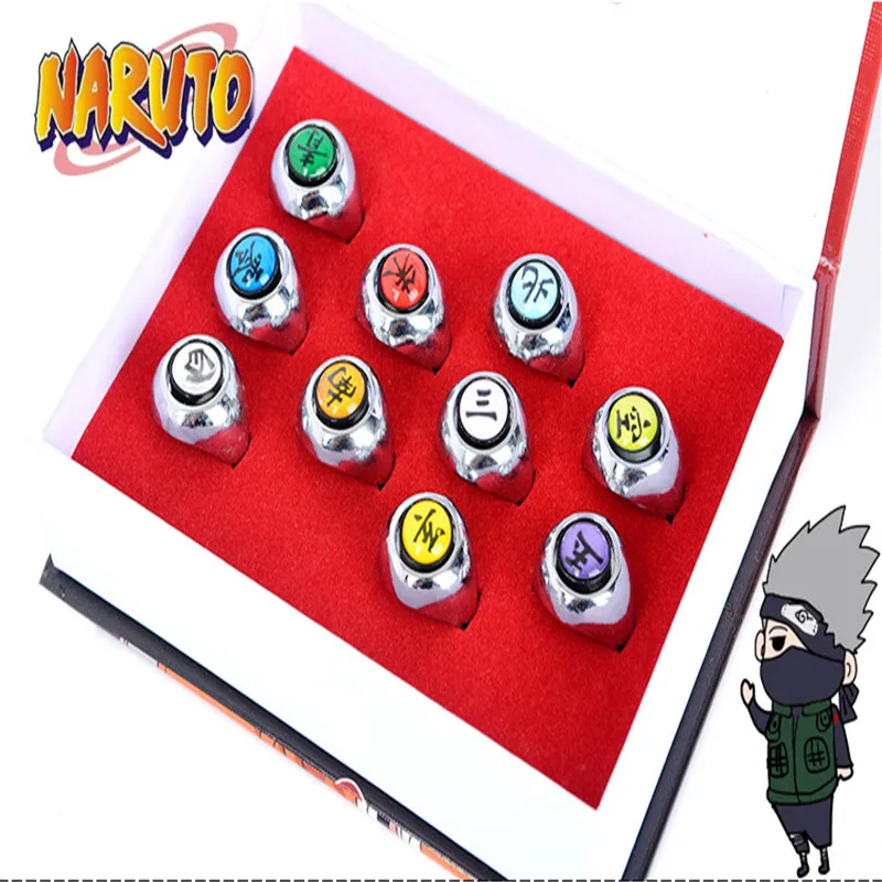 10 style Naruto Anmie cosplay Akatsuki Ring Uchiha Itachi Orochimaru Souvenir Makeup party clothing accessories character ring