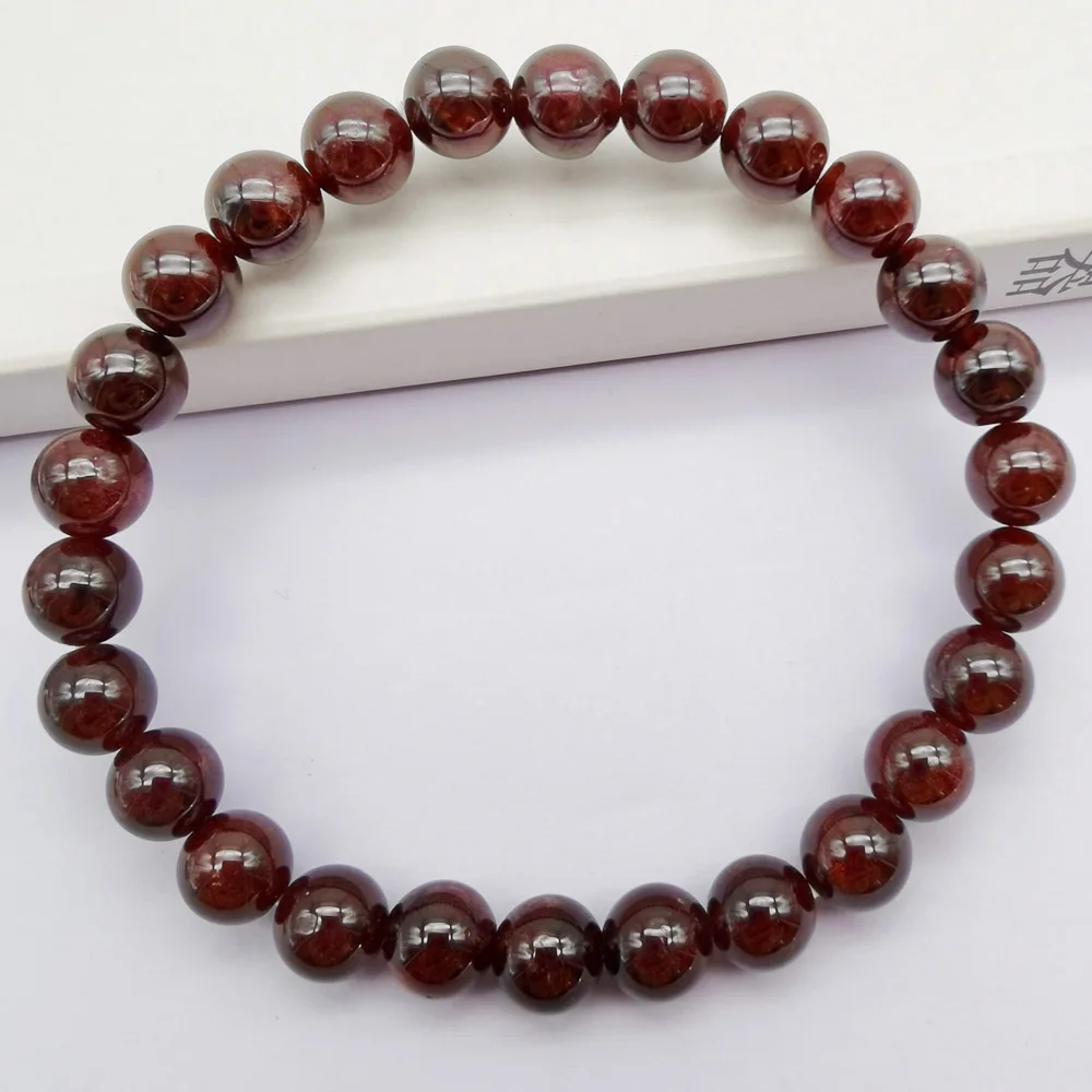 8 мм Howlite/Родонит/Песчаник/Сердолик/кристалл/Лабрадорит/тигровый глаз камень Бусины драгоценный камень браслет стрейч 8 дюймов ювелирные изделия - Окраска металла: Garnet