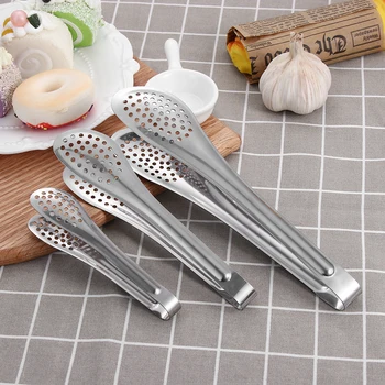 

1pc Multifunction Anti-heat Food Clip Tongs Stainless Steel Buffet Clamp Non-stick BBQ Kitchen Cooking Cake Steak Utensil Tools