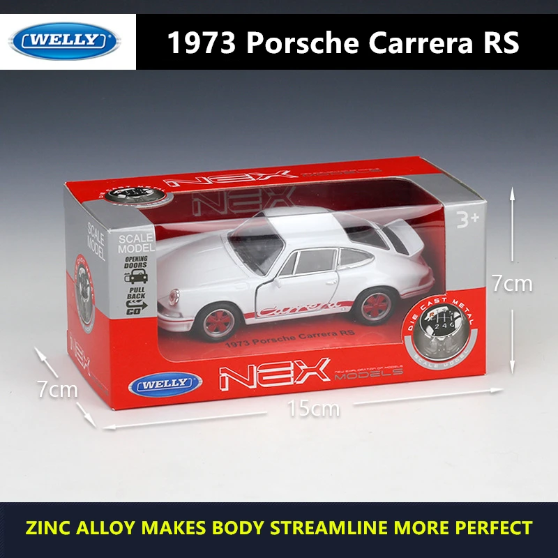 WELLY 1:36 1973 Porsche Carrera RS легированная модель машины имитационная Коллекция игрушек вытягивающая машина Коллекция подарков