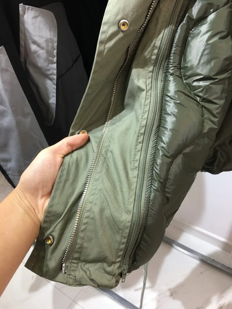 Женское короткое пальто с лисьим меховым воротником, пуховик 928