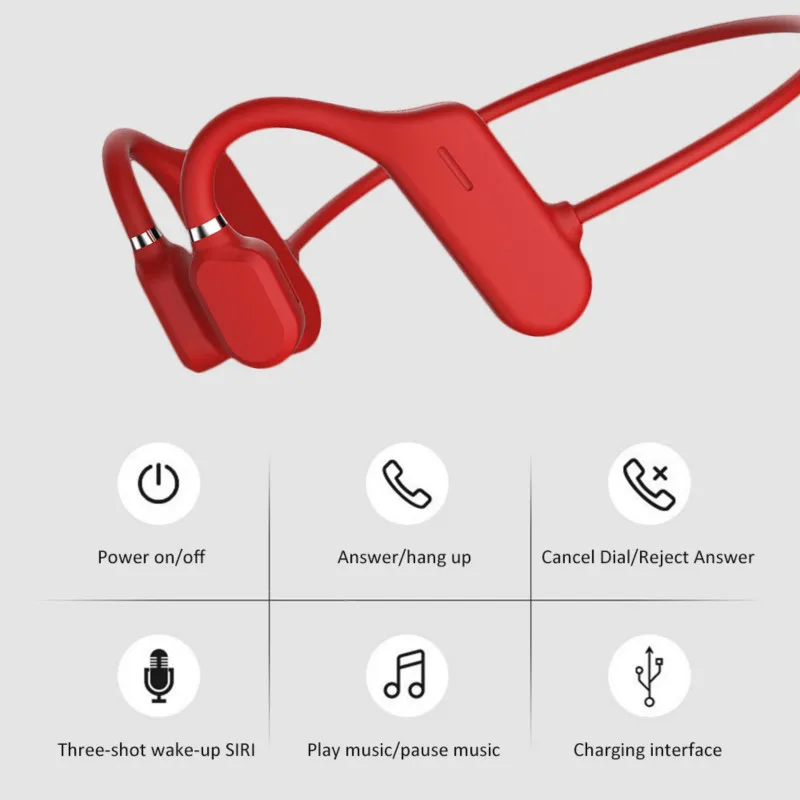 DYY 1 Bone Conduction Headphones Bluetooth Wireless IPX6 Waterproof Sports Running Headset Sport Earbud for Xiaomi Huawei Iphone