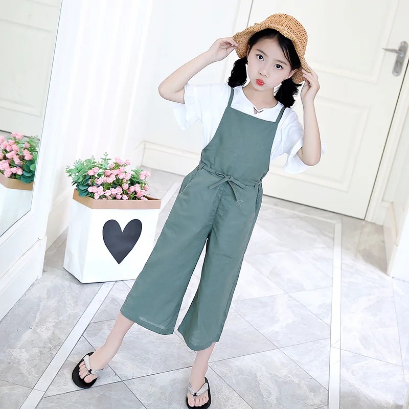 

Girls Summer 2018 New Style Solid Color Loose Pants Korean-style Children Casual Fashionable Western Style Fashion a Generation