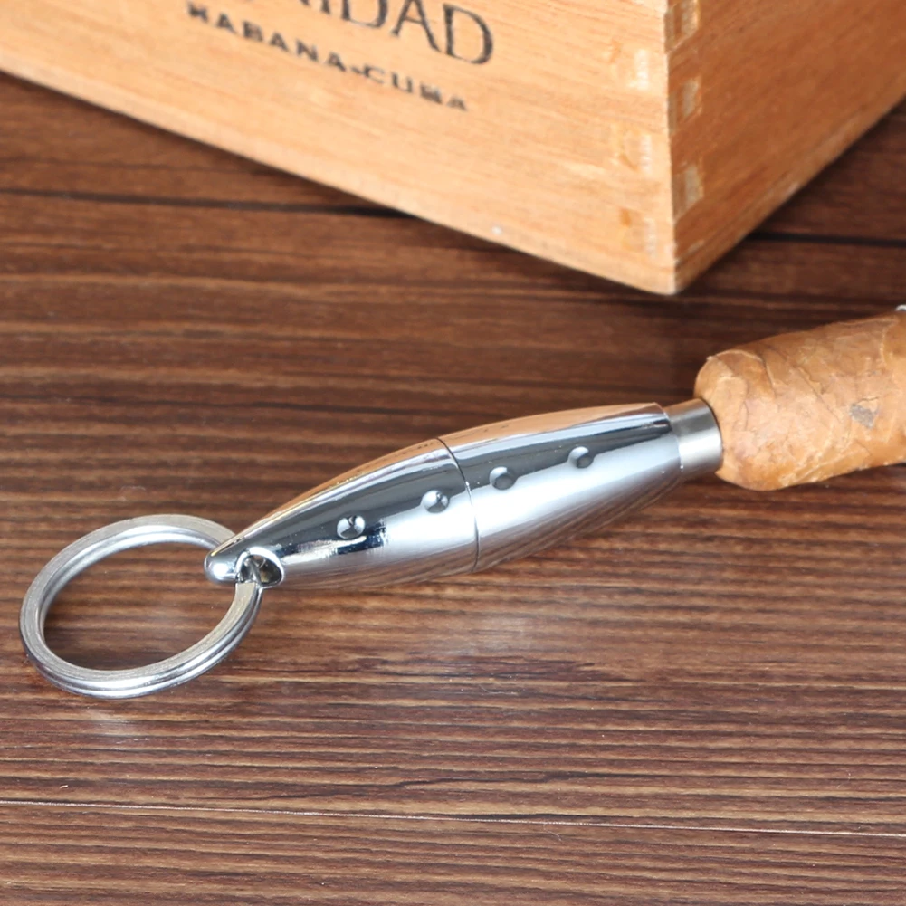 GALINER Cigar Punch Cutter Draw Hole Metal Gadgets Pocket Puncher Cutting Drill W/ Key Ring Chain | Дом и сад