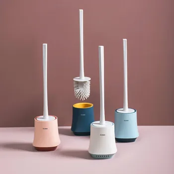 

Wall Mounted Toilet Brush Silicone Holder Cleaning Toilet Brush Toilettes Accessoires Salle De Bain Household Items DE50MT