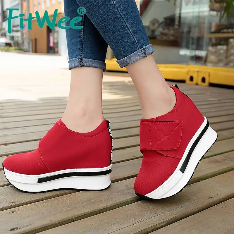 

FITWEE Women Spring Autumn Fashion Platform Shoes With Zip Casual Sweet Sneakers Shallow Women Shoes Size 35-40