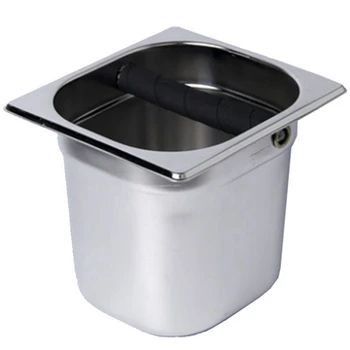 

Stainless Steel Espresso Coffee Knock Box With Rubber Container Coffee Grounds Container Coffee Bucket For Barista