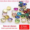 All Sizes 25-Colors 6-25mm Rivoli round sewing glass stone Gold Claw sew on crystal rhinestone for wedding dress jewelry making ► Photo 1/3