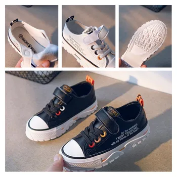 

Spring Low Band Children's Shoes, Solid Color Thick Bottom Girls shoes With Hook&Loop Design, Fashionable Casual Shoes For Boys