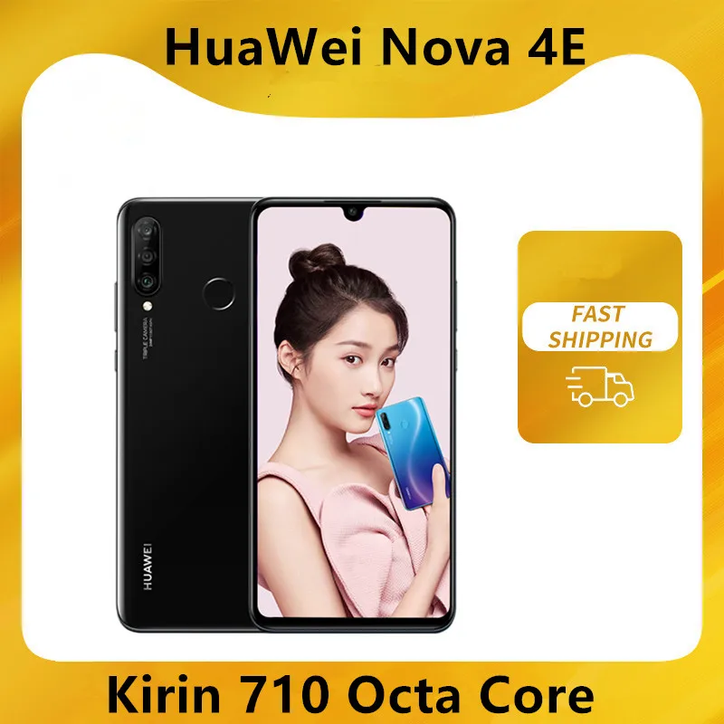 Оригинальный телефон HuaWei Nova 4e P30 Lite 710 МП Kirin 6 15 2312 дюйма 1080x9 0 Android 3340 сканер