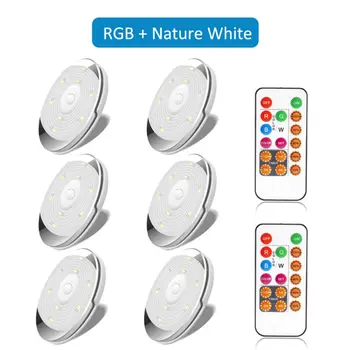 

Wireless Touch Sensor LED Under Cabinet Light Kitchen LED Battery Wardrobe/Closet Puck Light with Controller Dimmable Night Lamp