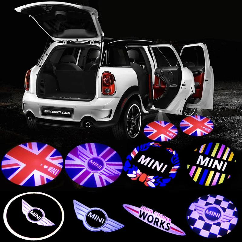 

2PCS LED Car Door Welcome Light For Mini Cooper One S R55 R57 R58 R59 R60 Clubman Countryman JCW F55 F56 Logo Shadow Projector