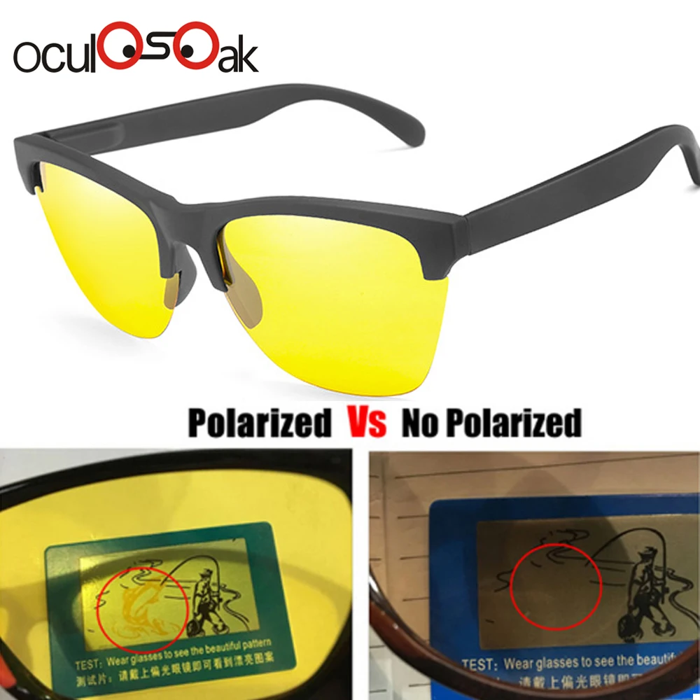

Semi-rimless Night Vision Sunglasses Men Classic Polarized Night Glasses Women Safety Driving Goggle Gafas Oculos de sol UV400