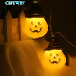Тыквенные гирлянды Хэллоуин украшения огни с 10 светодиодный бисер наружное праздничное освещение украшение из нитей