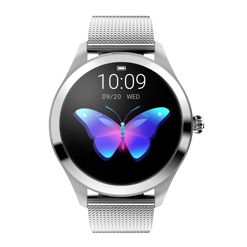 ESEED KW10 Смарт-часы для женщин IP68 Водонепроницаемый мониторинг сердечного ритма фитнес-браслет с Bluetooth Smartwatch для Android IOS - Цвет: Steel-Silver