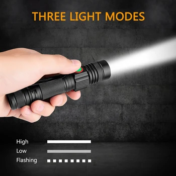 

T6 LED Flashlight 3 Mode USB Charging Telescopic Zoom Night Lighting Torch
