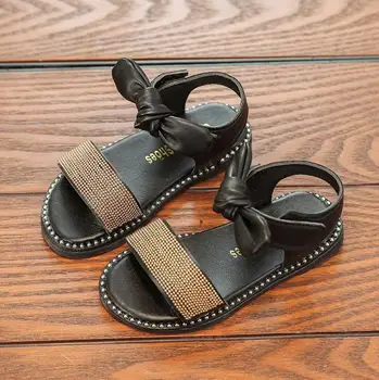 

Top Selling Children Sandals Summer New Fashion Girls Bowknot Sandals Metal Beads Decoration Kids Sandals size 21-30