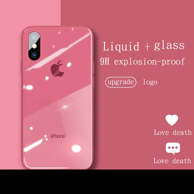 

Upgraded liquid explosion-proof glass for iphone 11 case original iphone 6s 7p 8plus XS XR XSMAX ultra-thin 11 promax case logo