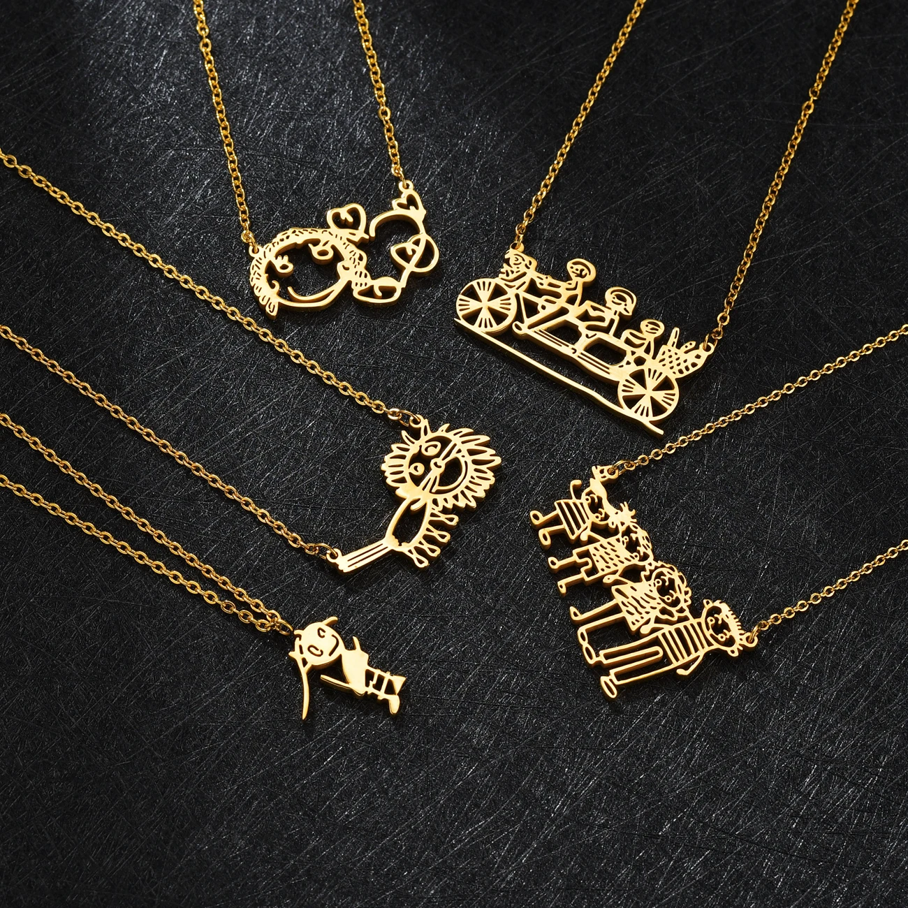 Atoztide Custom Draw Art Necklaces Lovely Pendant Stainless Steel