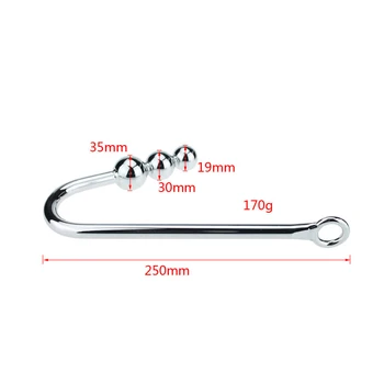 Anal Hook Metal Anal Plug  With Ball Hole Butt Plug Dilator Prostate Massager Exotic Anal Plug Sex Toy For Man Male BDSM Game 2