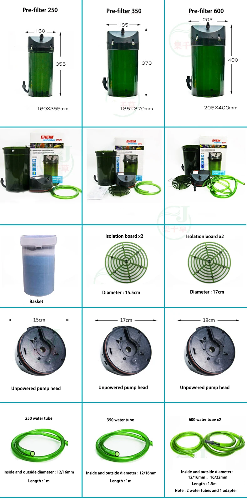 Algas, Caixa de Filtro Externo Equipamentos, Internacional