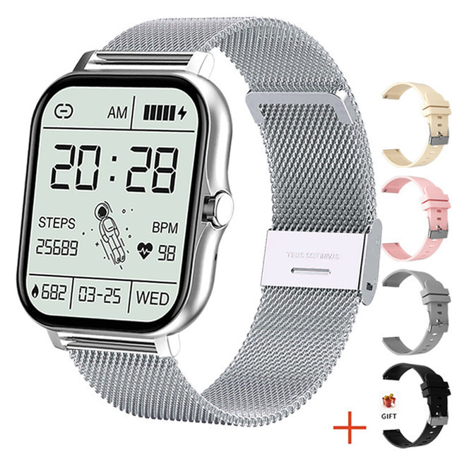 New Women Smart Watch Men 1.69" Color Screen Full Touch Fitness Tracker Bluetooth Call Smart Clock Ladies Smartwatch Women