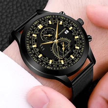 GENEVA reloj ejecutivo de cuarzo para hombre, cronógrafo con correa de aleación de calidad, calendario