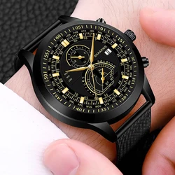 GENEVA reloj ejecutivo de cuarzo para hombre, cronógrafo con correa de aleación de calidad, calendario