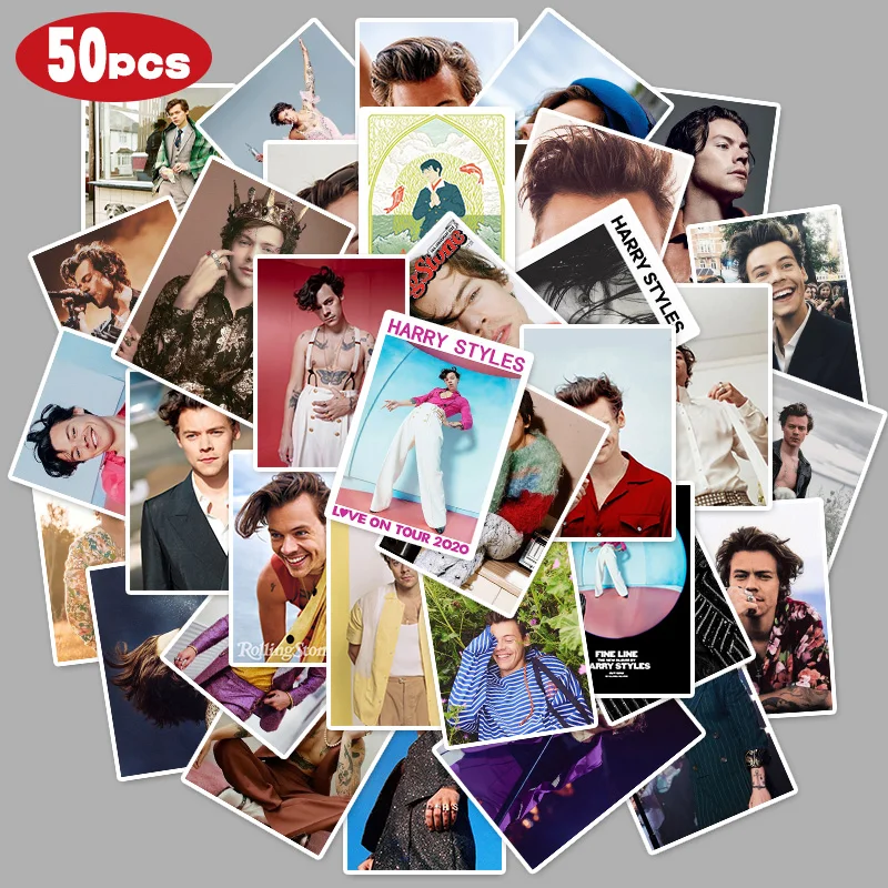 50pcs British Singer Harry Edward Styles Stickers For Car Laptop PVC Backpack Water Bottle Pad Bicycle waterproof Decal