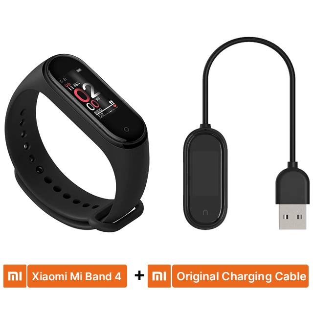 Xiaomi mi band 4 Смарт-часы глобальная версия фитнес браслет с пульсометром активности фитнес-трекер Смарт браслет здоровья цветной дисплей новинка умный шагомер с измерением давления - Цвет: Add Charging Cable