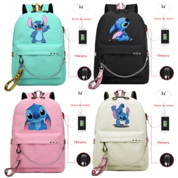 

Stitch Backpack USB Charging Backpack Stitch Bag School Backpack Girls Backpacks Anime Backpack Fashion Rucksack