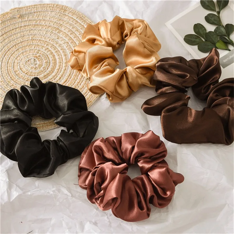 

New arrival Fashion women lovely Solid Color Reflect Light Elastic Hair Bands Ponytail Holder Scrunchies Lady Hair accessories