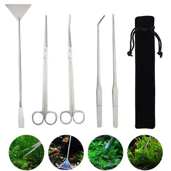 

Aquarium Tools Kits Stainless Steel Aquarium Terrarium Set Aquarium Plant Tool Kit for Aquarium Fish Tank Tweezers Scissors Set