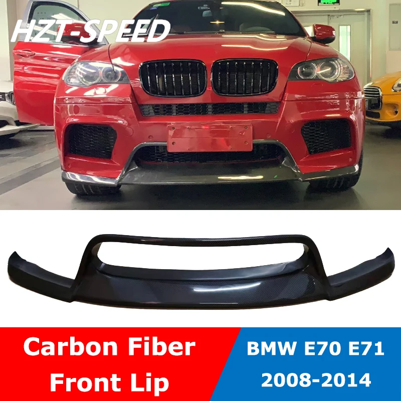 

E70 V Style Carbon Fiber Front Bumper Lip Spoiler For BMW X5M X6M E71 2008-2014