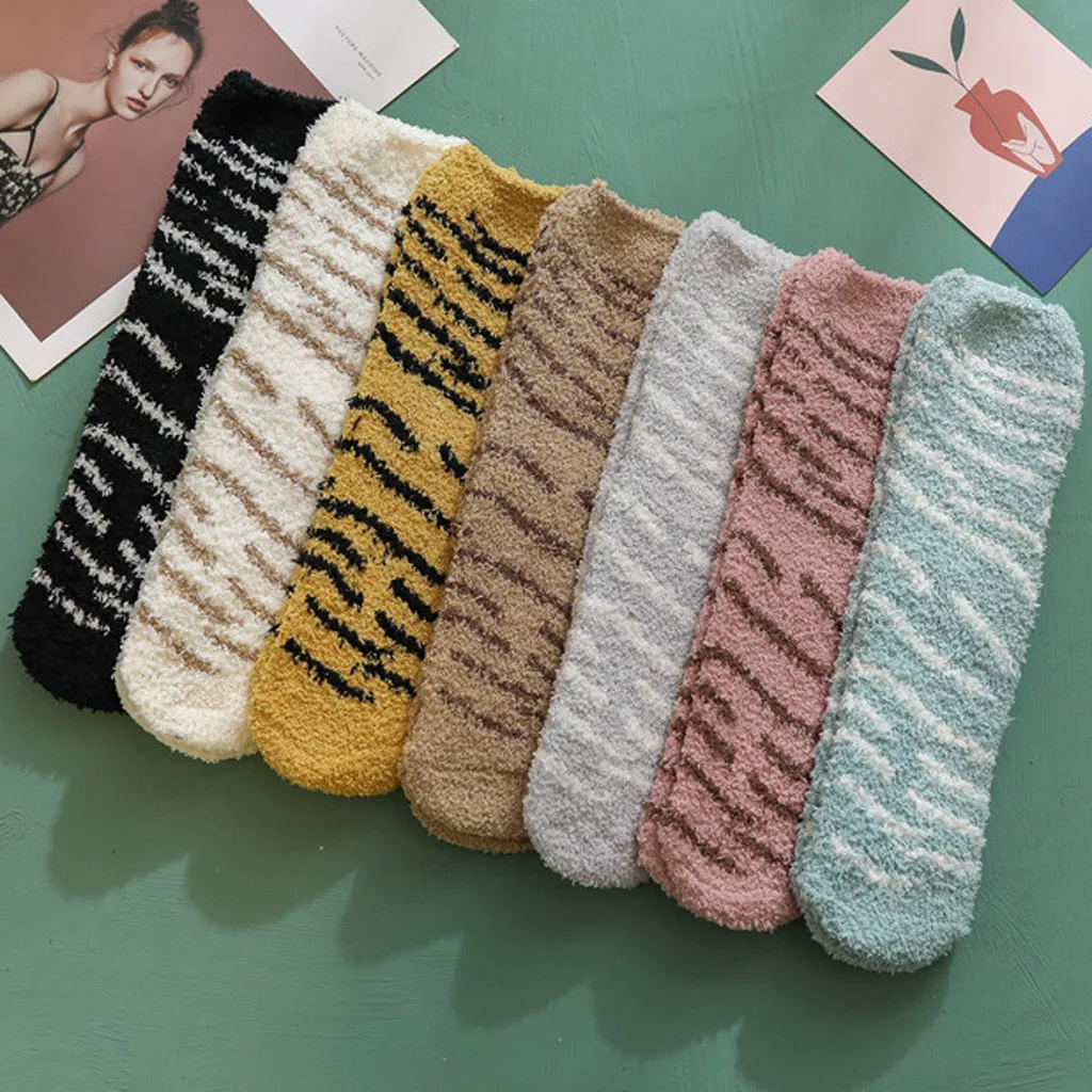 Модные зимние хлопковые коралловые вельветовые носки-тапочки для женщин и девочек, милые плотные носки с изображением кота, отпечаток когтя, теплые флисовые Носки для женщин z1213#4