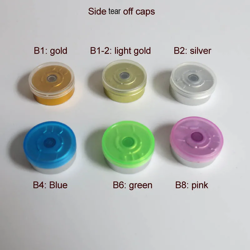 Transparent side tear off caps